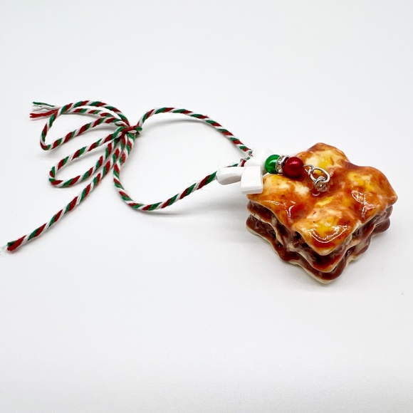 Lasagna Christmas Ornament – Handmade Clay Italian Food Christmas Tree Decor - Picture 7 of 16